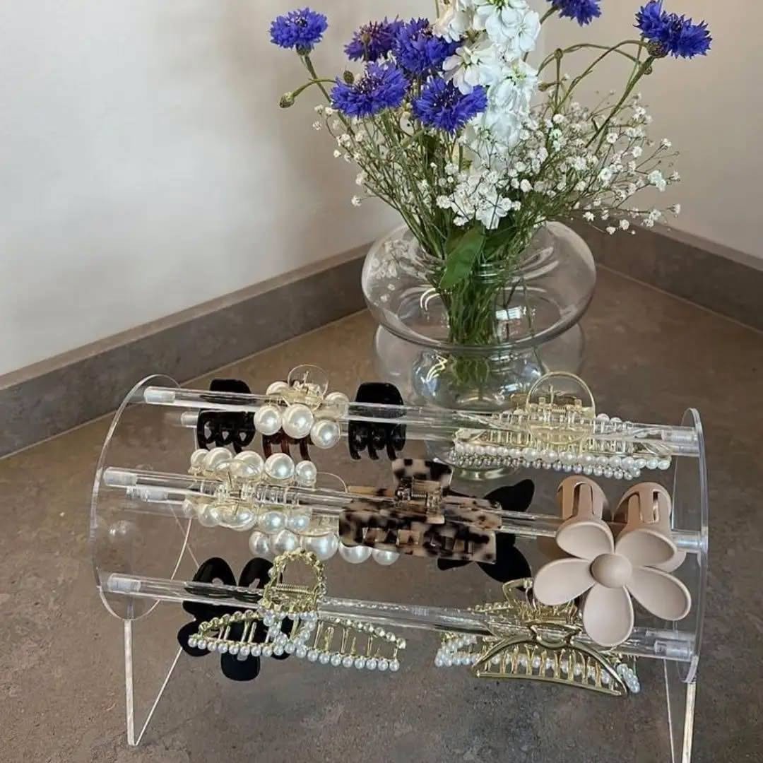 360° Rotating Acrylic Headband Holder/Claw clip Organizer