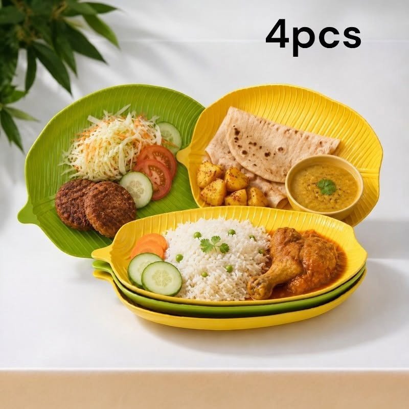 Premium Plastic Banana Leaf Serving Plate